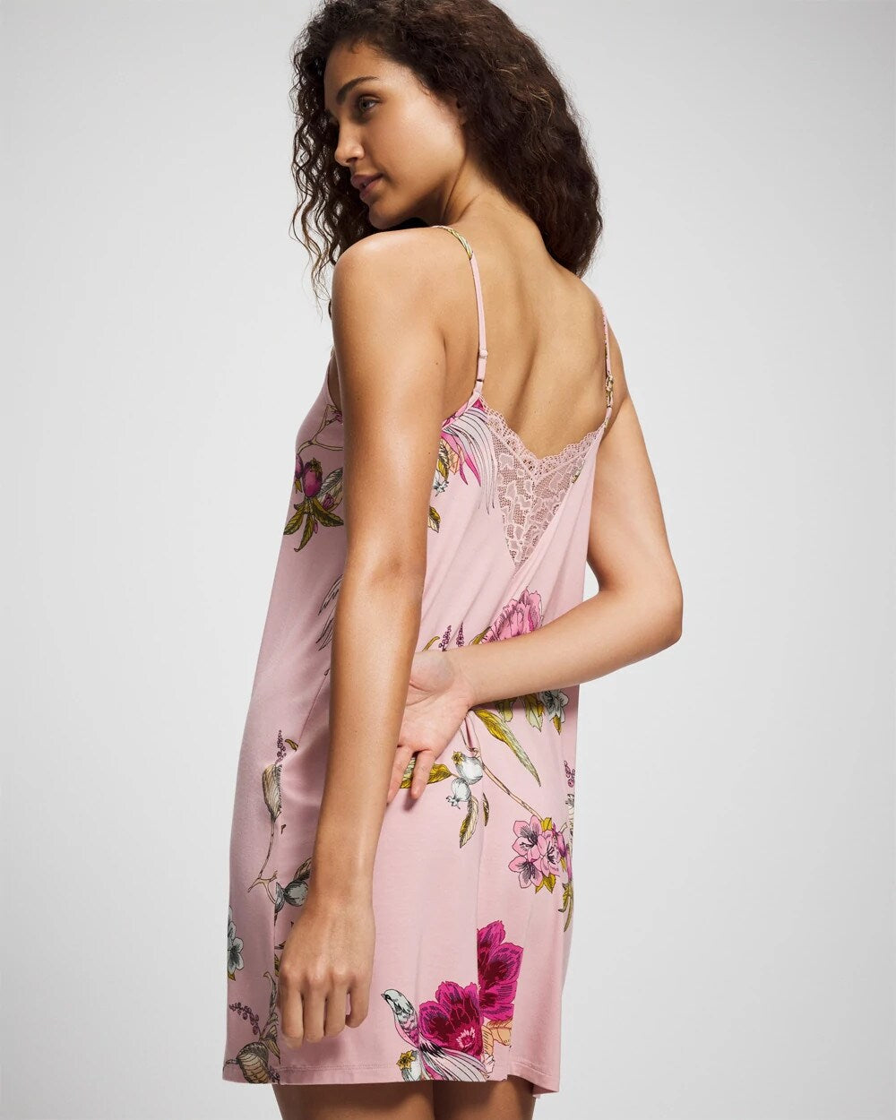Lace Trim Chemise - FEATHERED FANCY PINK | Soma outlet