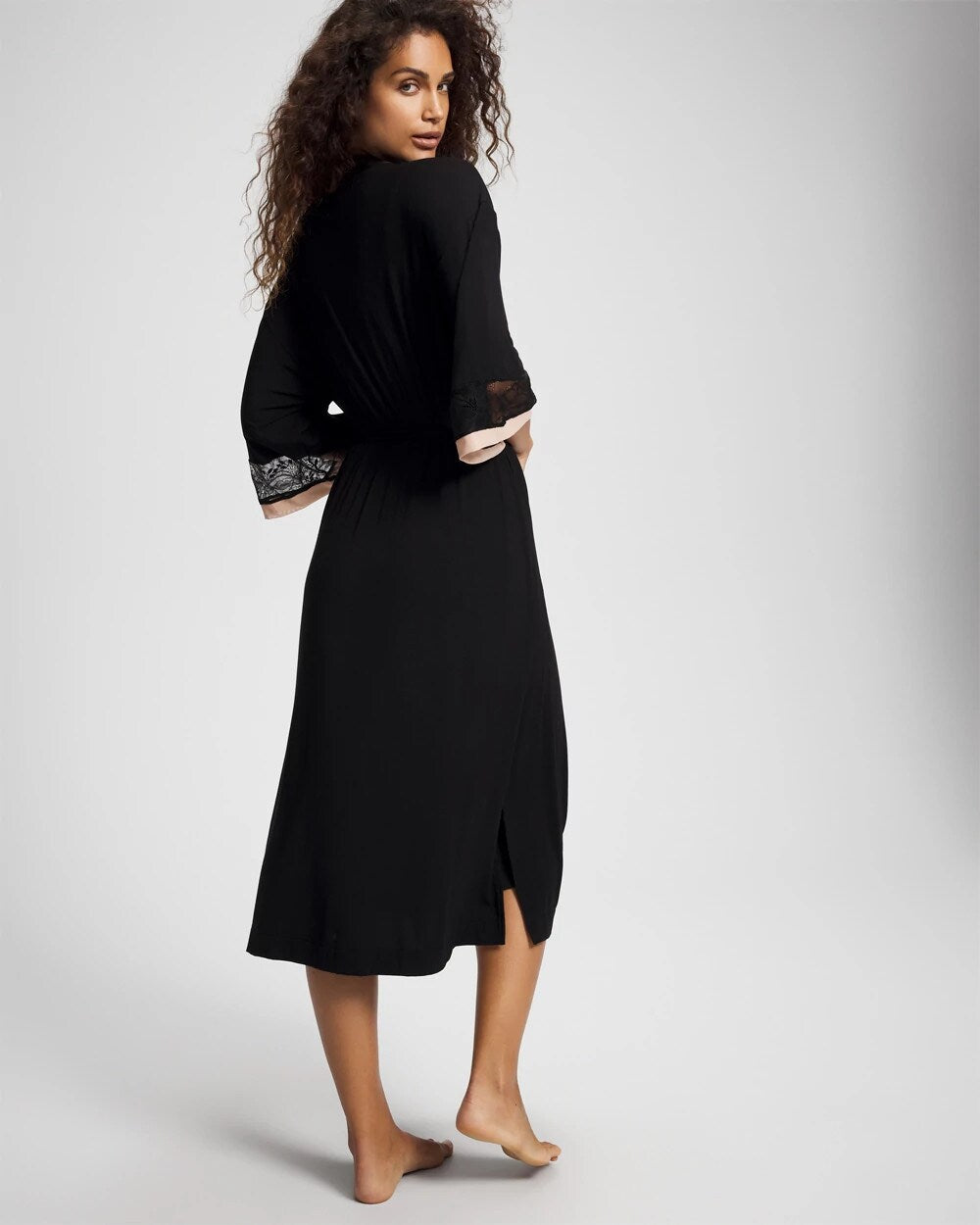 Lace Midi Robe - BLACK | Soma near me