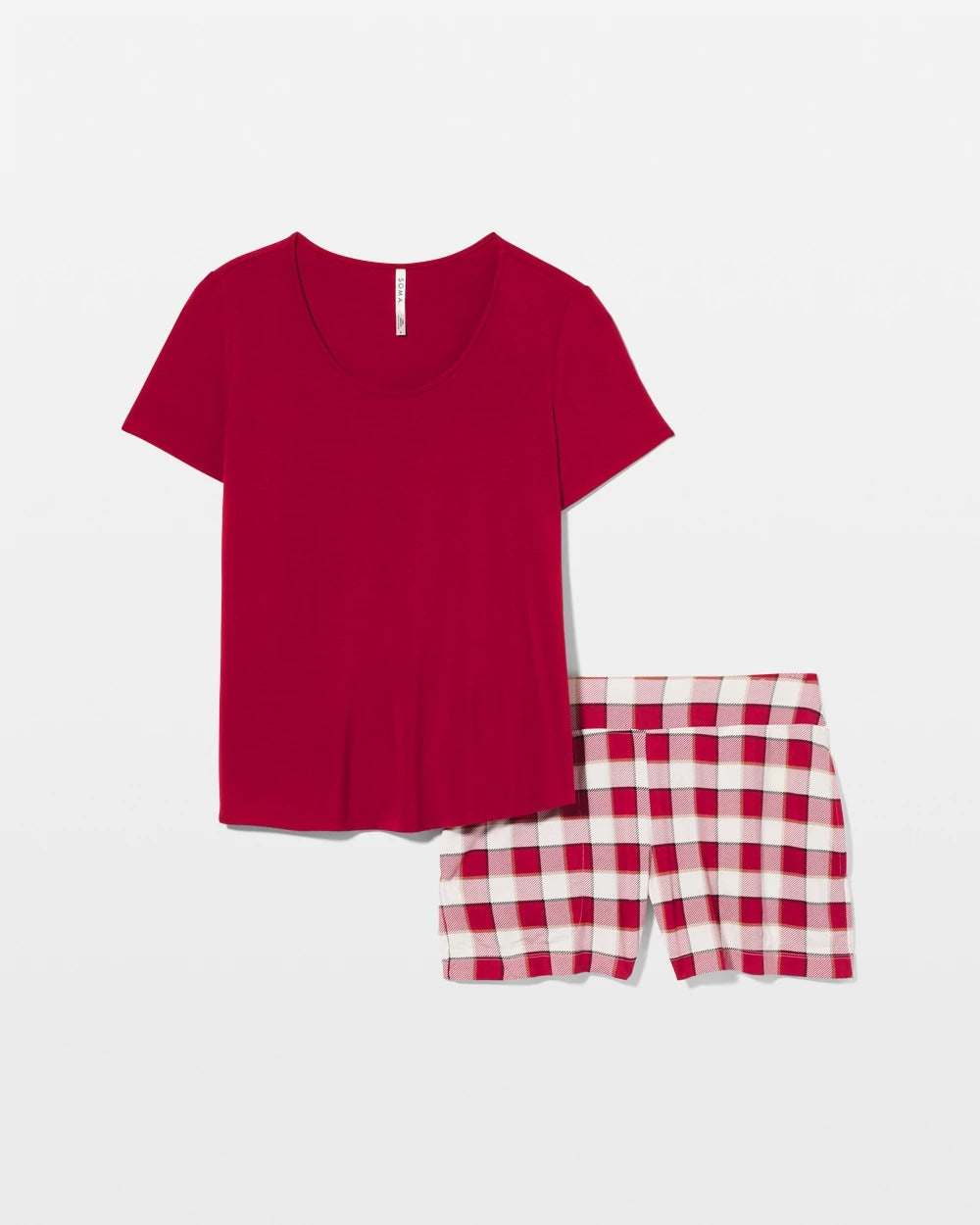 Packaged Short-Sleeve Short Pajama Set - DREAMSCAPE PLAID CHAMP | Soma outlet