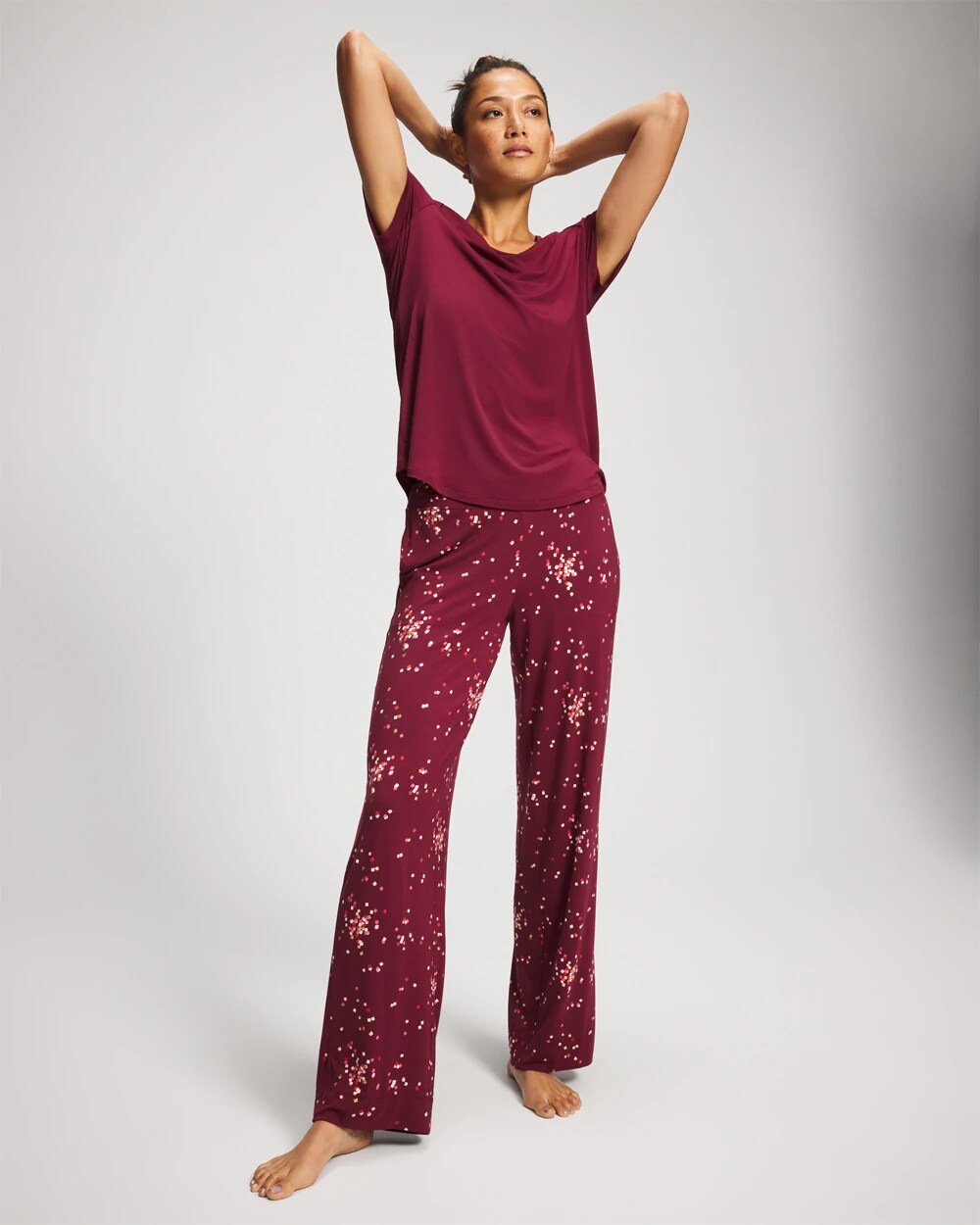 Packaged Short-Sleeve Pant Pajama Set - SCATTERED SQUARES VP/FOIL | Soma near me