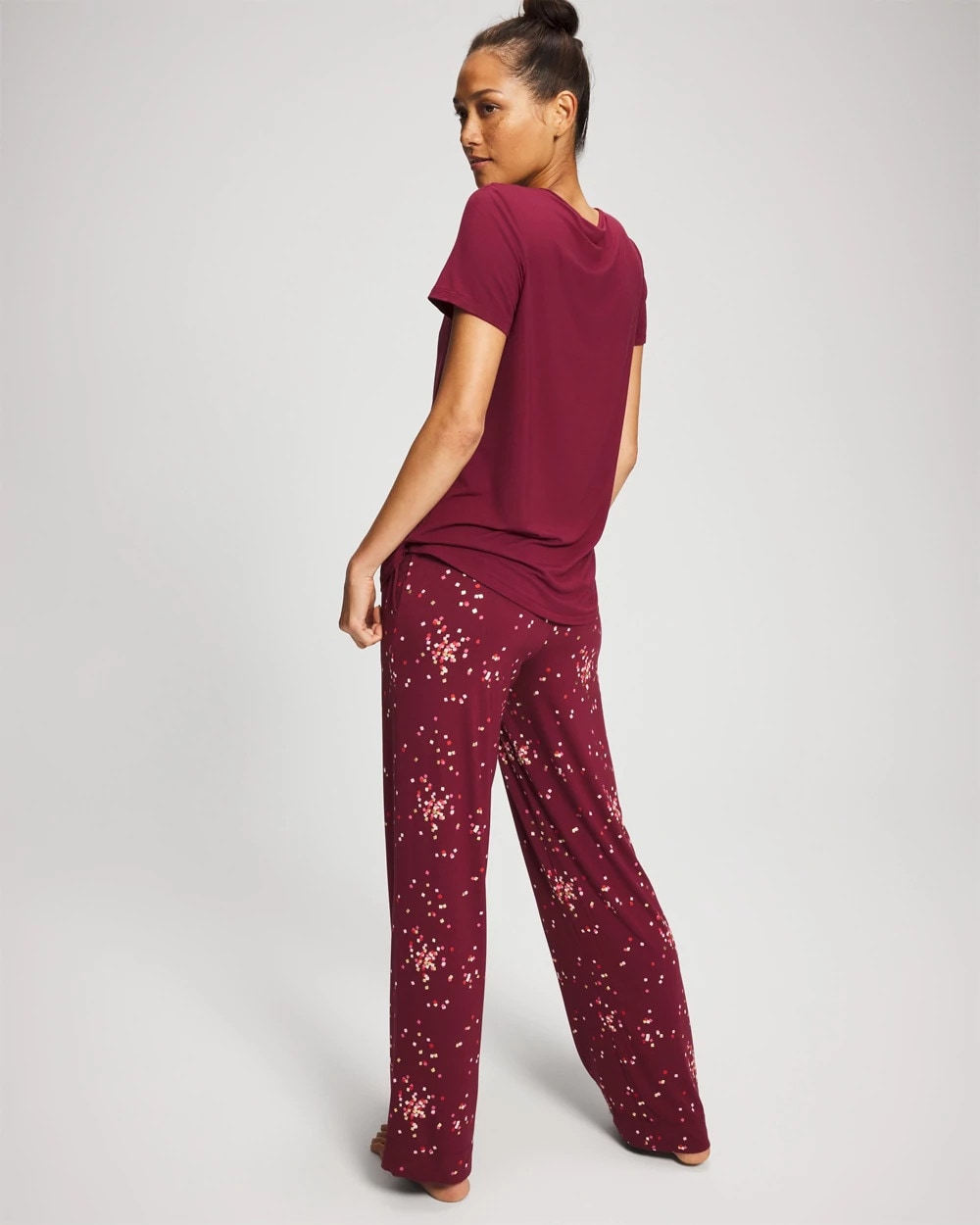 Packaged Short-Sleeve Pant Pajama Set - SCATTERED SQUARES VP/FOIL | Soma near me