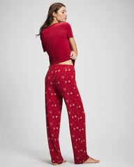 Packaged Short-Sleeve Pant Pajama Set - FIRST NIGHT RED/FOIL | Soma for sale