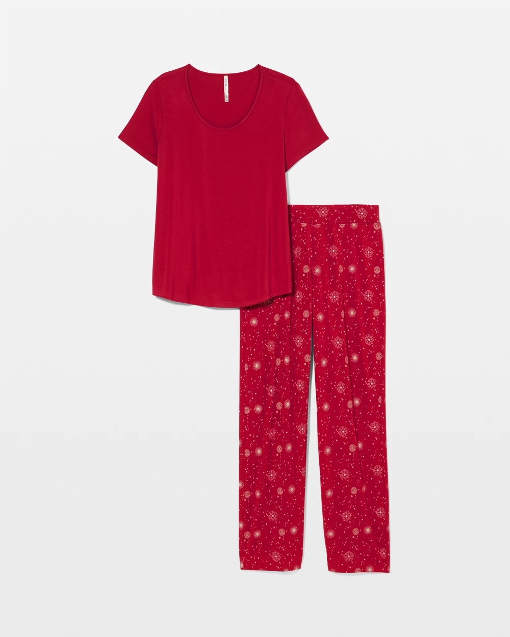 Packaged Short-Sleeve Pant Pajama Set - FIRST NIGHT RED/FOIL | Soma for sale