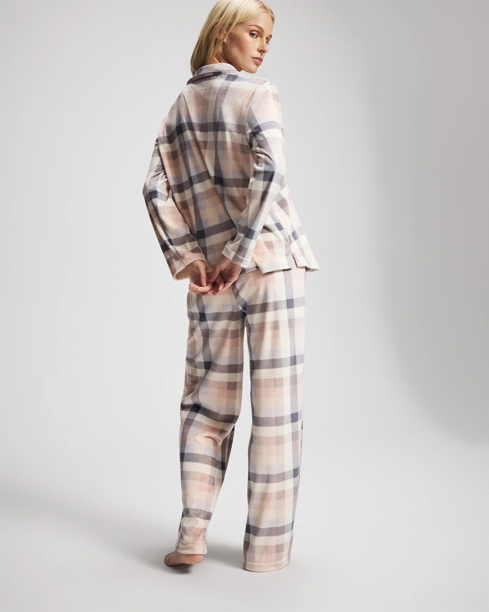 Long Sleeve Pajama Set - PRISM PLAID GRAY | Soma on sale