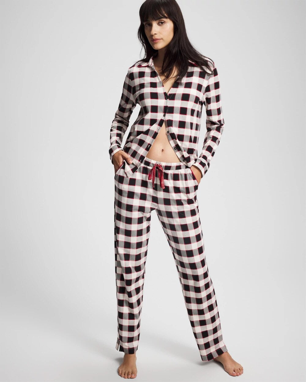 Ankle Pajama Pant - DREAMSCAPE PLAID BLACK | Soma near me