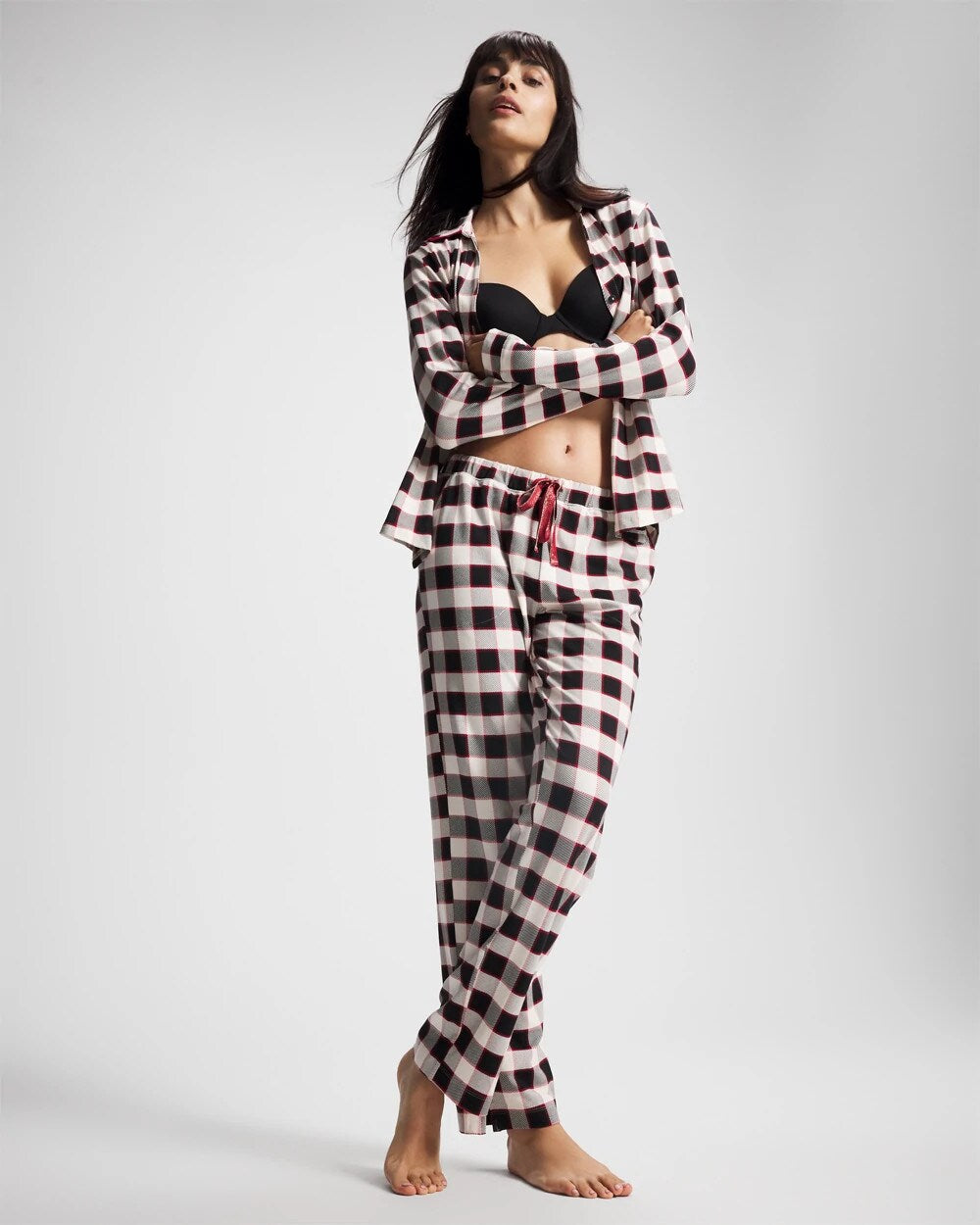 Ankle Pajama Pant - DREAMSCAPE PLAID BLACK | Soma near me