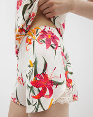 Lace-Trim Pajama Shorts - LE TIGRE FLORA CHAMPAGNE | Soma for sale