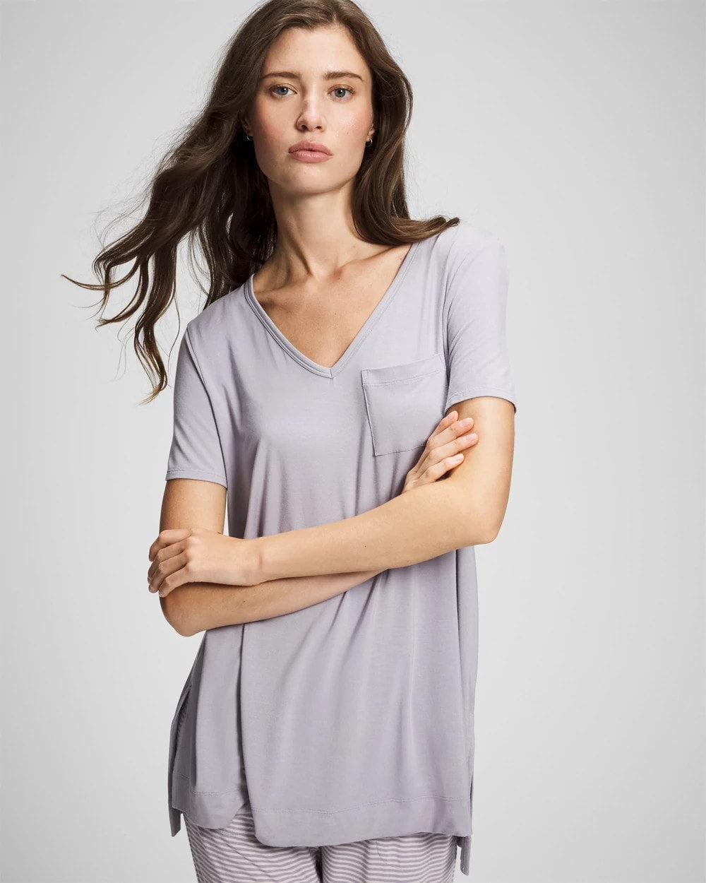 Short Sleeve Pajama Tunic Tee - MOONSTONE | Soma for sale