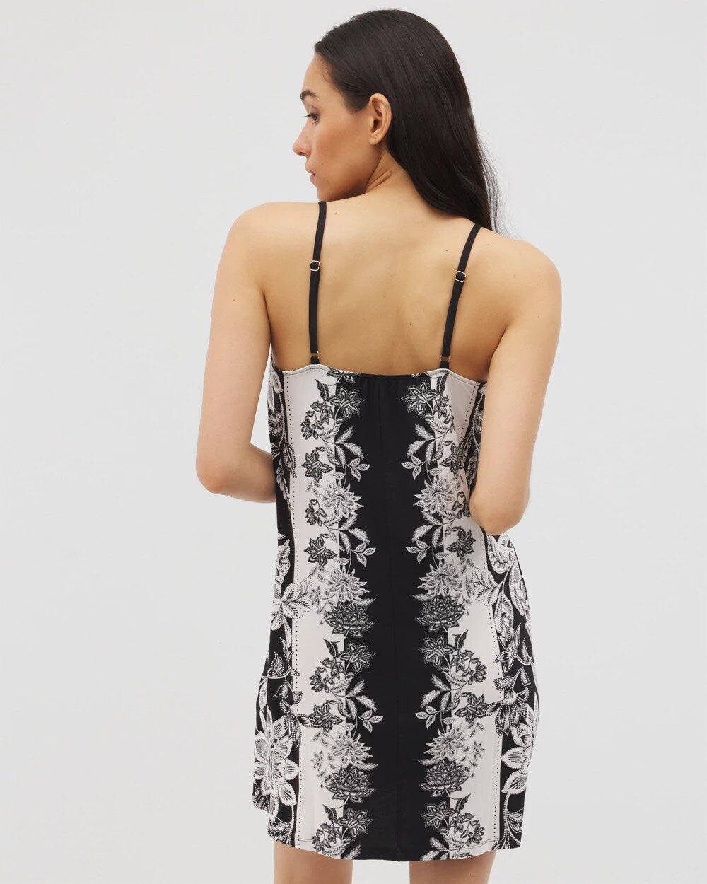 Flyaway Chemise - STAMPED FLORAL SCARF BLK | Soma near me