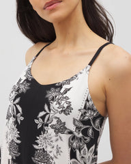 Flyaway Chemise - STAMPED FLORAL SCARF BLK | Soma near me