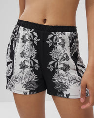 Pajama Shorts - STAMPED FLORAL SCARF BLK | Soma on sale