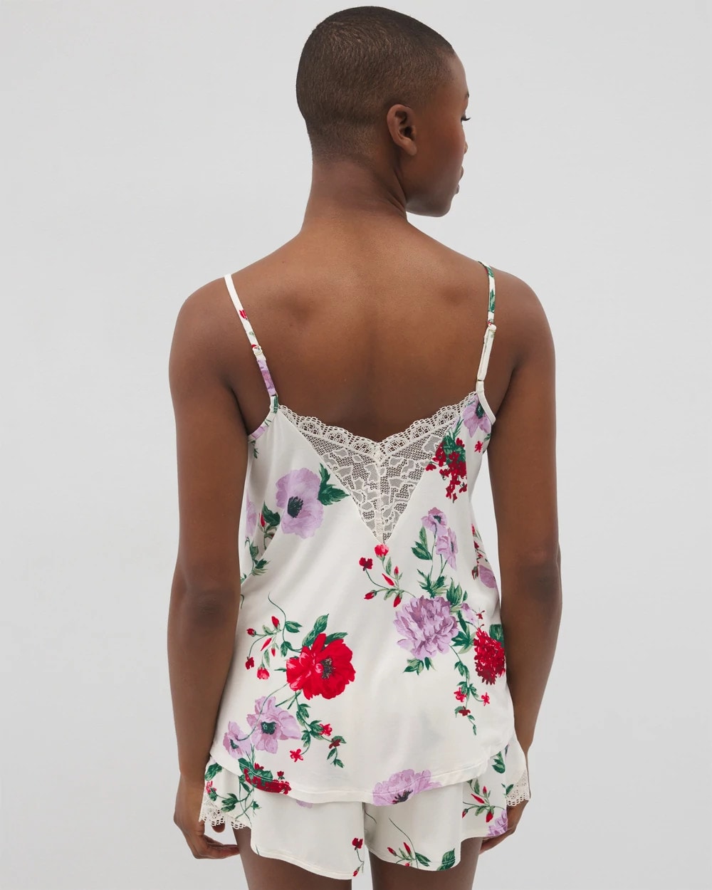 Lace Trim Pajama Cami - RHAPSODY FLORAL SUGAR | Soma outlet