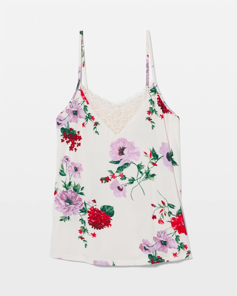 Lace Trim Pajama Cami - RHAPSODY FLORAL SUGAR | Soma outlet