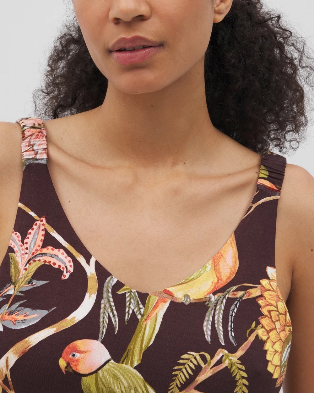 Shirred Strap Pajama Tank - PARROT-DISO PLUME G PLUM | Soma for sale