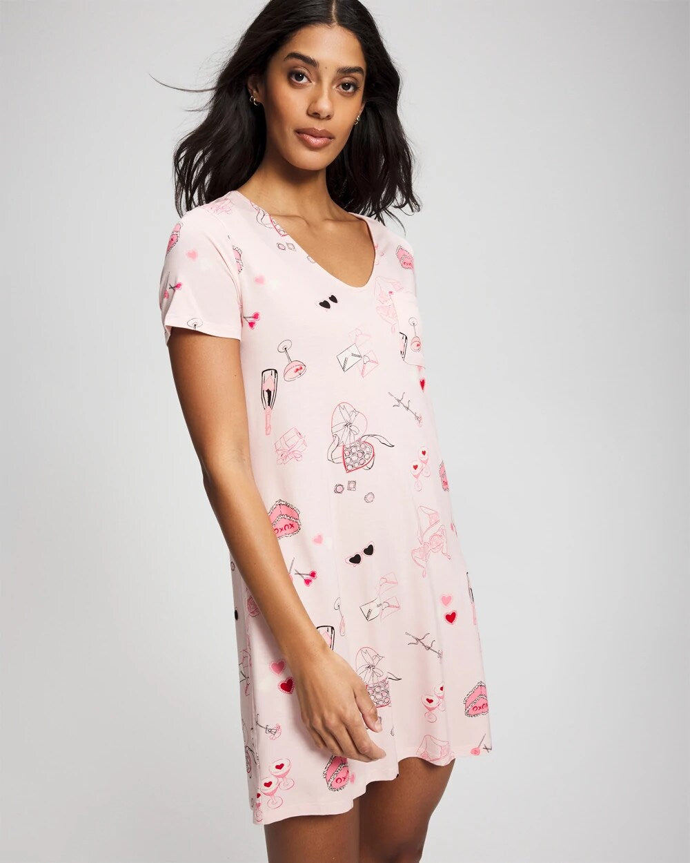 Short Sleeve Sleepshirt - BE MINE PRETTY PINK | Soma discount