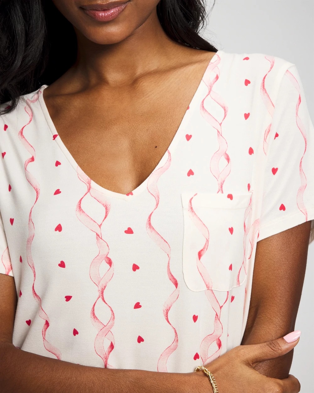 Short Sleeve Sleepshirt - COQUETTE VALENTINE CHAMP | Soma Online