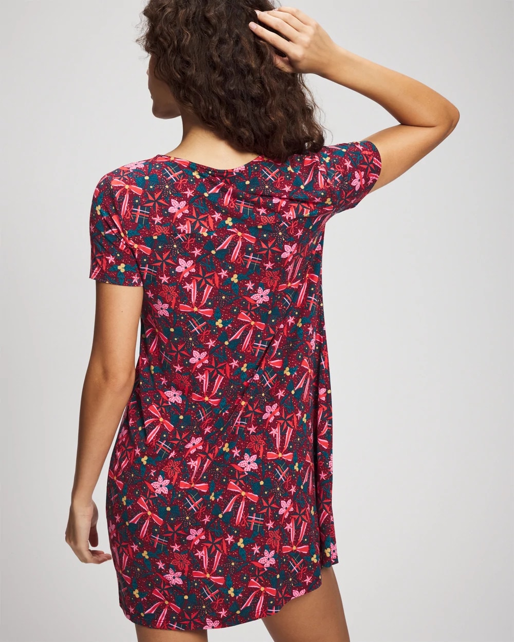 Short Sleeve Sleepshirt - HOLLY JOLLY RED VELVET | Soma near me