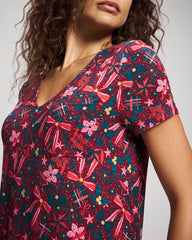 Short Sleeve Sleepshirt - HOLLY JOLLY RED VELVET | Soma near me