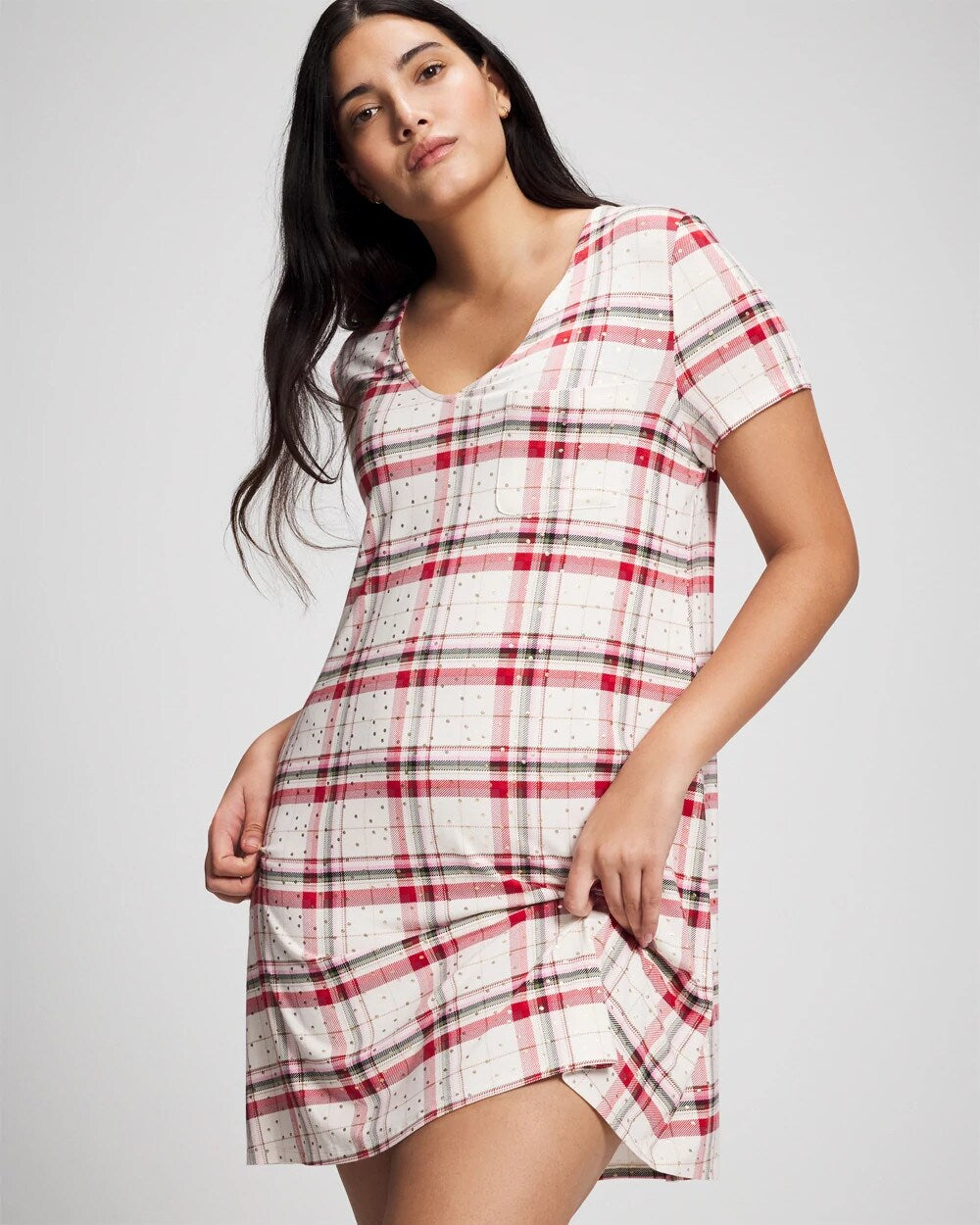 Short Sleeve Sleepshirt - TARTAN TEXTILE CHAMP | Soma for sale