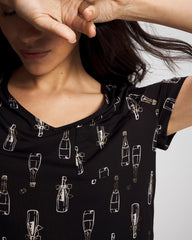 Short Sleeve Sleepshirt - CHAMPAGNE POP BLACK/FOIL | Soma sale