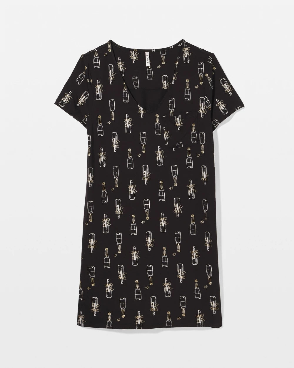 Short Sleeve Sleepshirt - CHAMPAGNE POP BLACK/FOIL | Soma sale