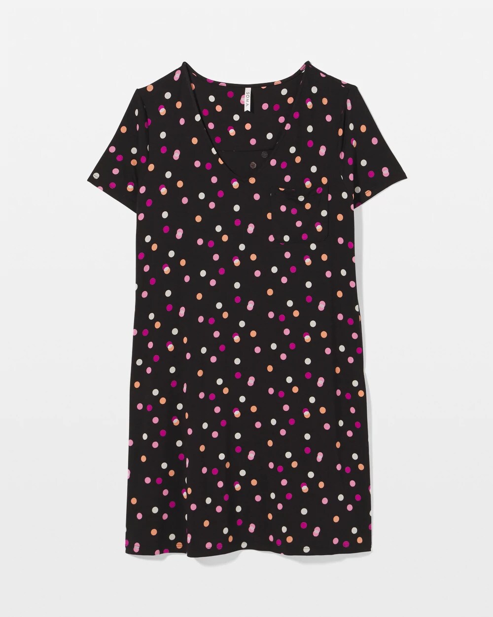 Short Sleeve Sleepshirt - DANCING DOTS BLACK | Soma discount
