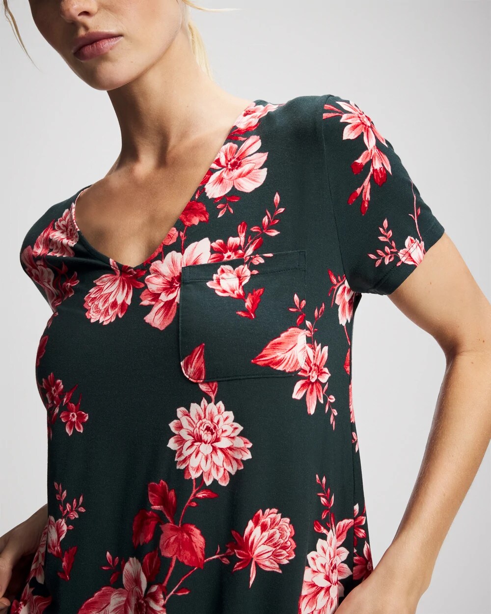 Short Sleeve Sleepshirt - COTTAGE FLORAL GREEN | Soma outlet