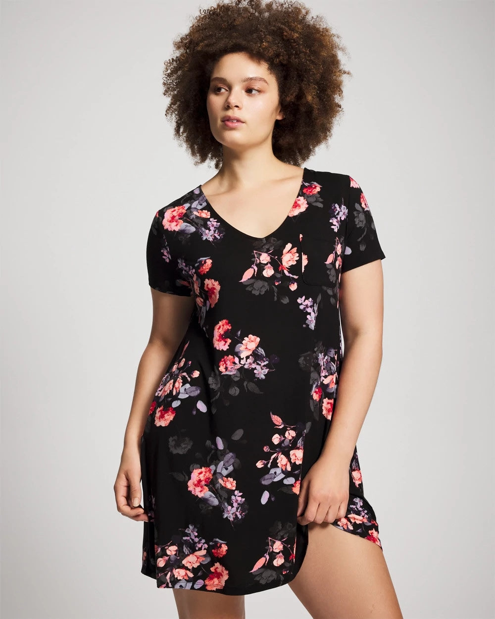 Short Sleeve Sleepshirt - FLORAL DREAMS BLACK | Soma near me