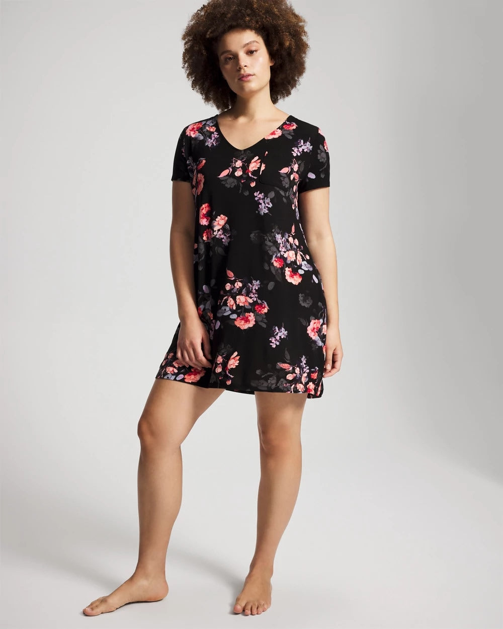 Short Sleeve Sleepshirt - FLORAL DREAMS BLACK | Soma near me
