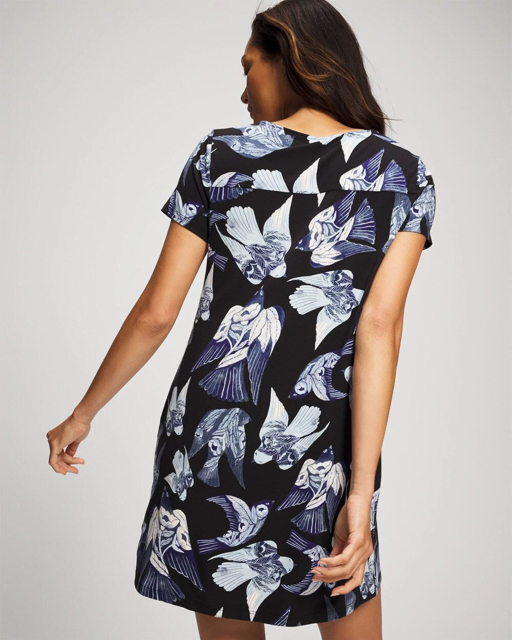 Short Sleeve Sleepshirt - WHIMSICAL WINGS BLK MID | Soma for sale