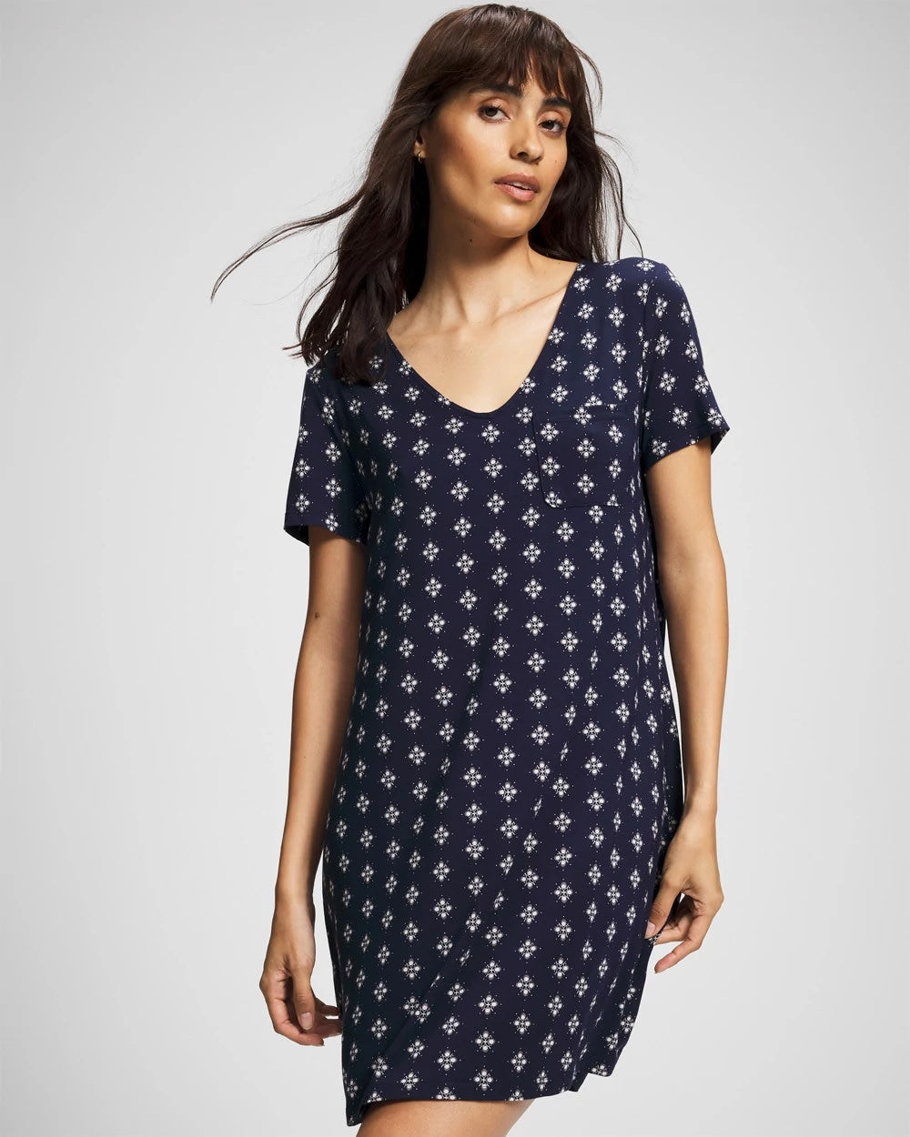 Short Sleeve Sleepshirt - BELLE FOULARD NAVY | Soma for sale