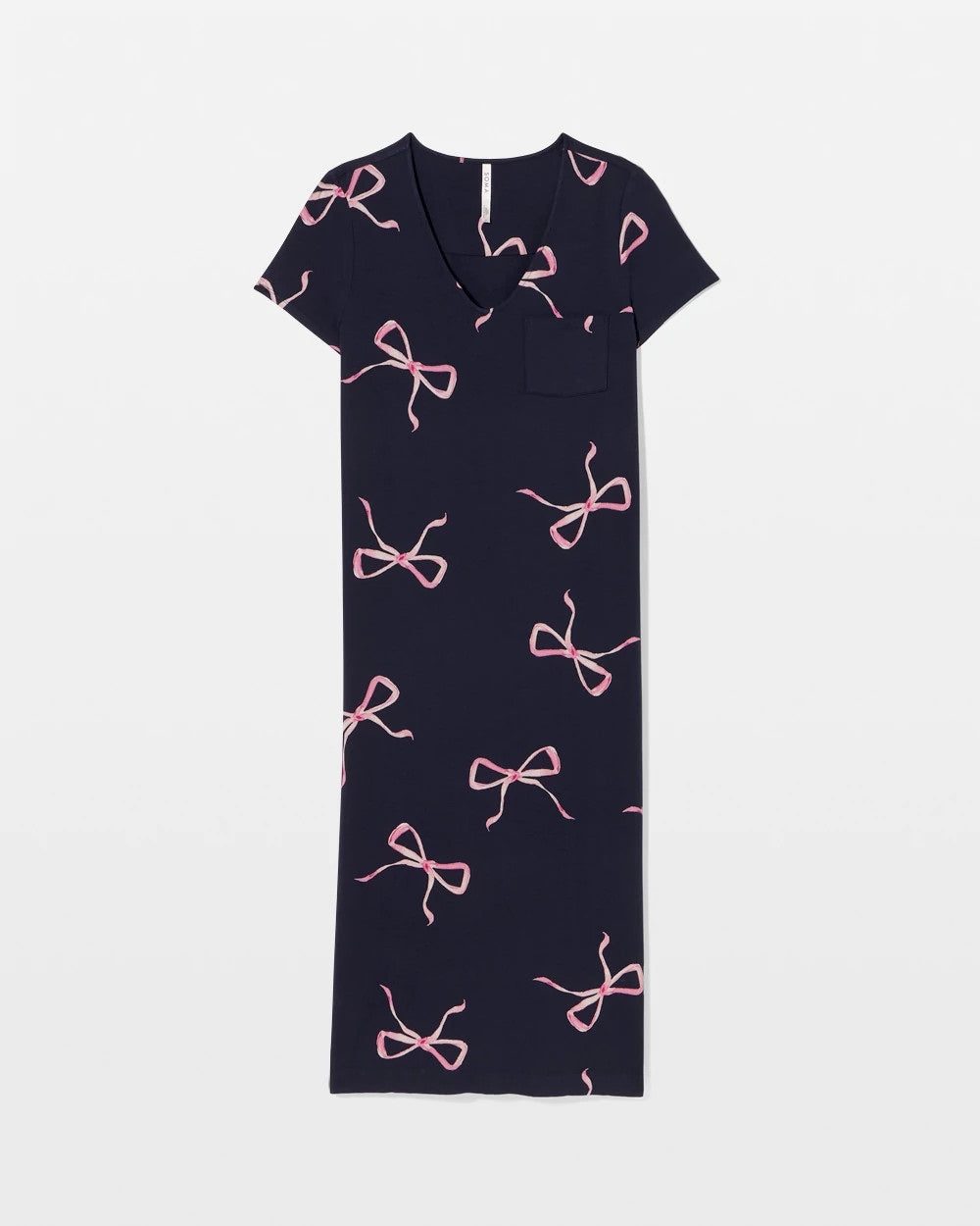 Short Sleeve Long Sleepshirt - BELOVED BOWS GRAND NAVY | Soma discount