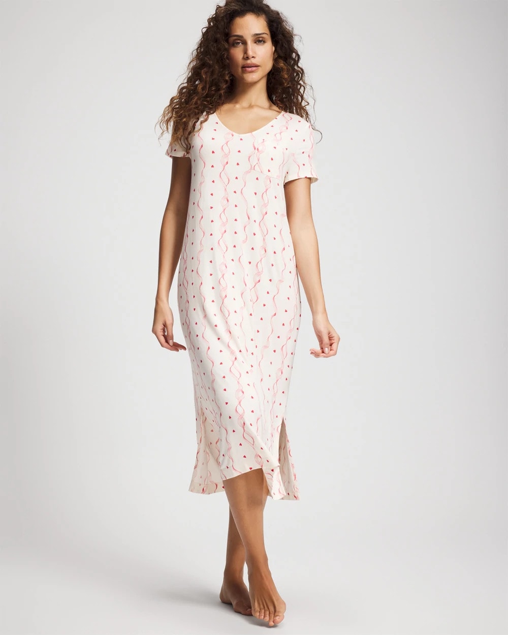 Short Sleeve Long Sleepshirt - COQUETTE VALENTINE CHAMP | Soma Online