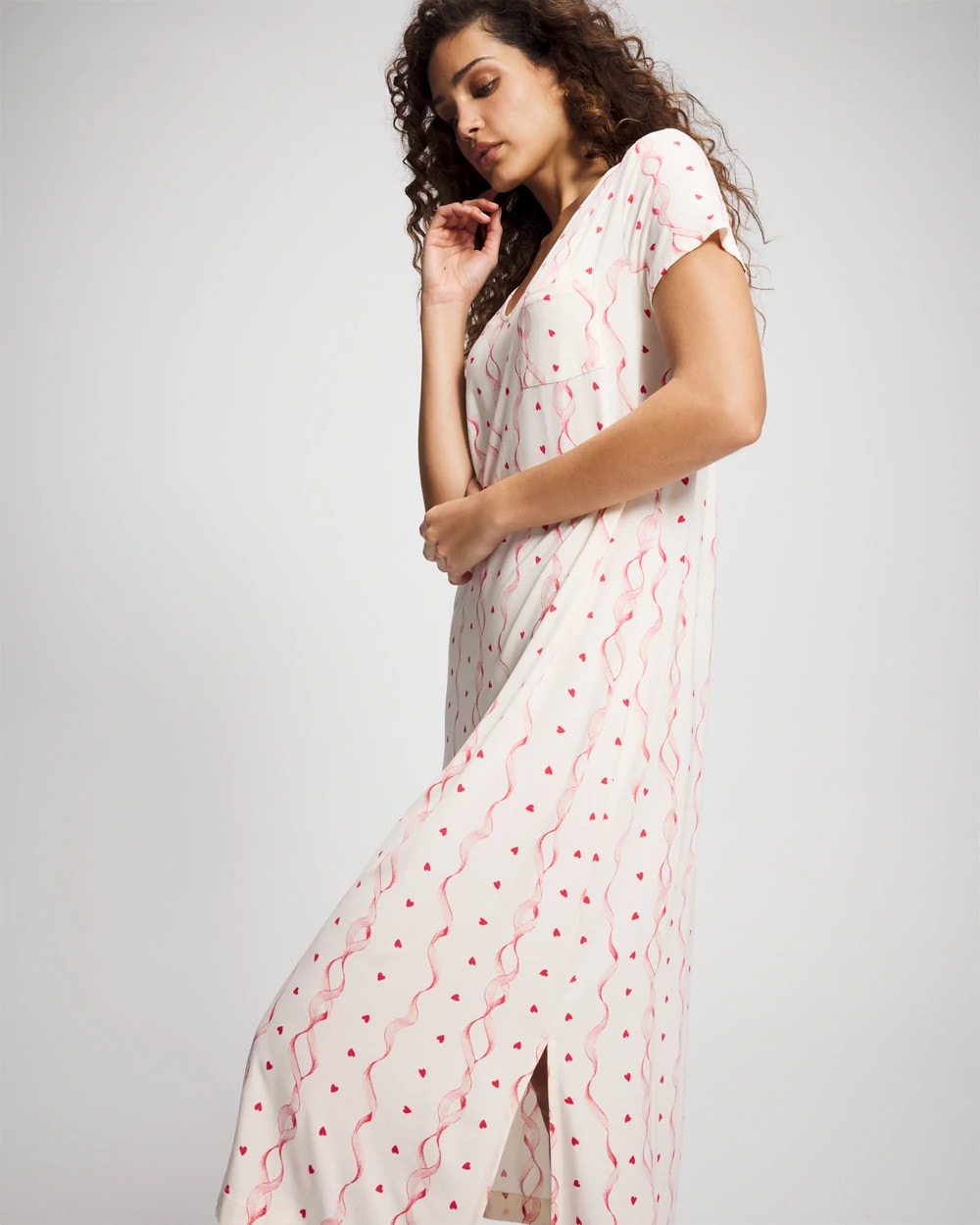 Short Sleeve Long Sleepshirt - COQUETTE VALENTINE CHAMP | Soma Online