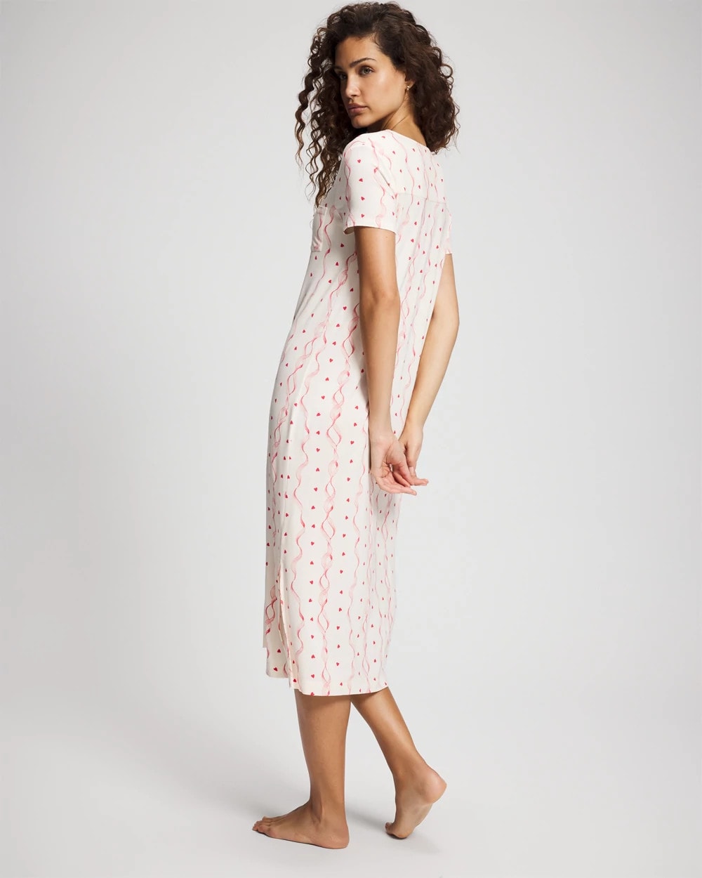 Short Sleeve Long Sleepshirt - COQUETTE VALENTINE CHAMP | Soma Online