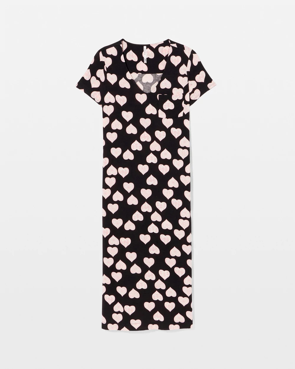 Short Sleeve Long Sleepshirt - MANDALA HEARTS BLACK | Soma outlet
