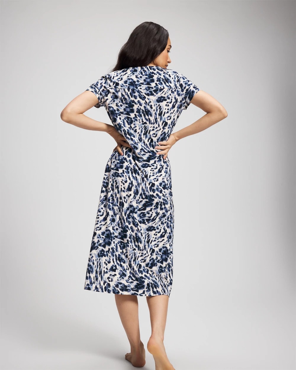 Short Sleeve Long Sleepshirt - LOVELIEST LEOPARD PARCH M | Soma sale