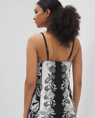Flyaway Pajama Cami - STAMPED FLORAL SCARF BLK | Soma Online