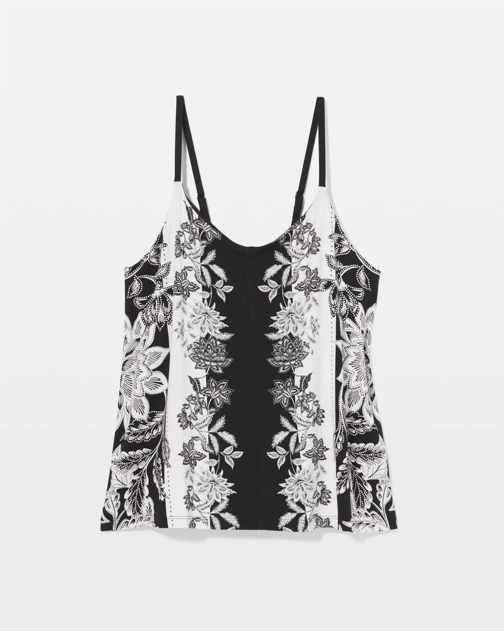 Flyaway Pajama Cami - STAMPED FLORAL SCARF BLK | Soma Online