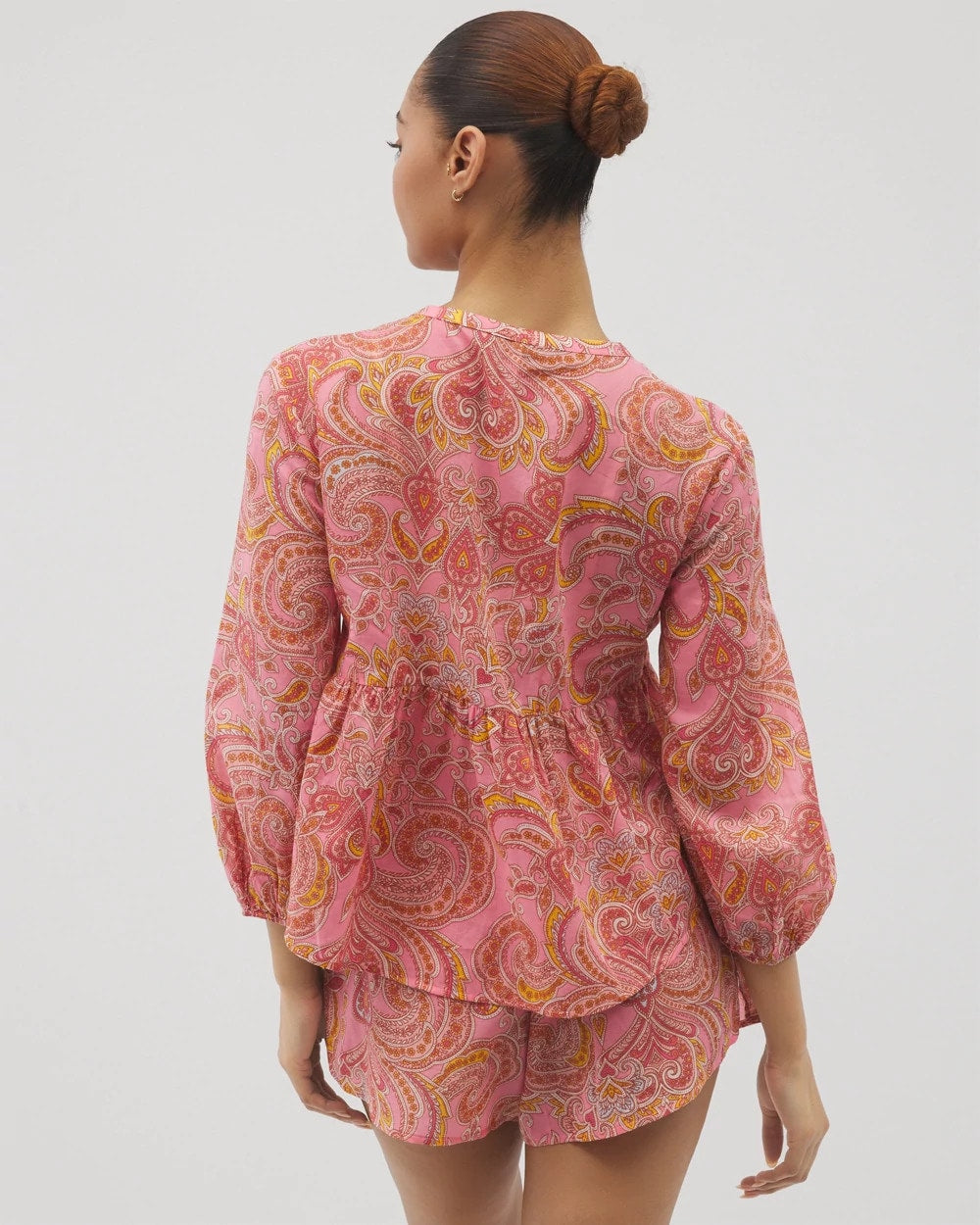 Cotton Voile Long Sleeve Pajama Top - SHOW OFF PAISLEY P GUAVA | Soma for sale
