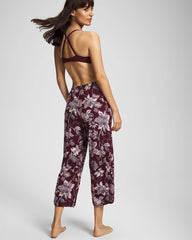 Piped Crop Pajama Pants - PAISLEY SPLENDOR PLUM | Soma on sale