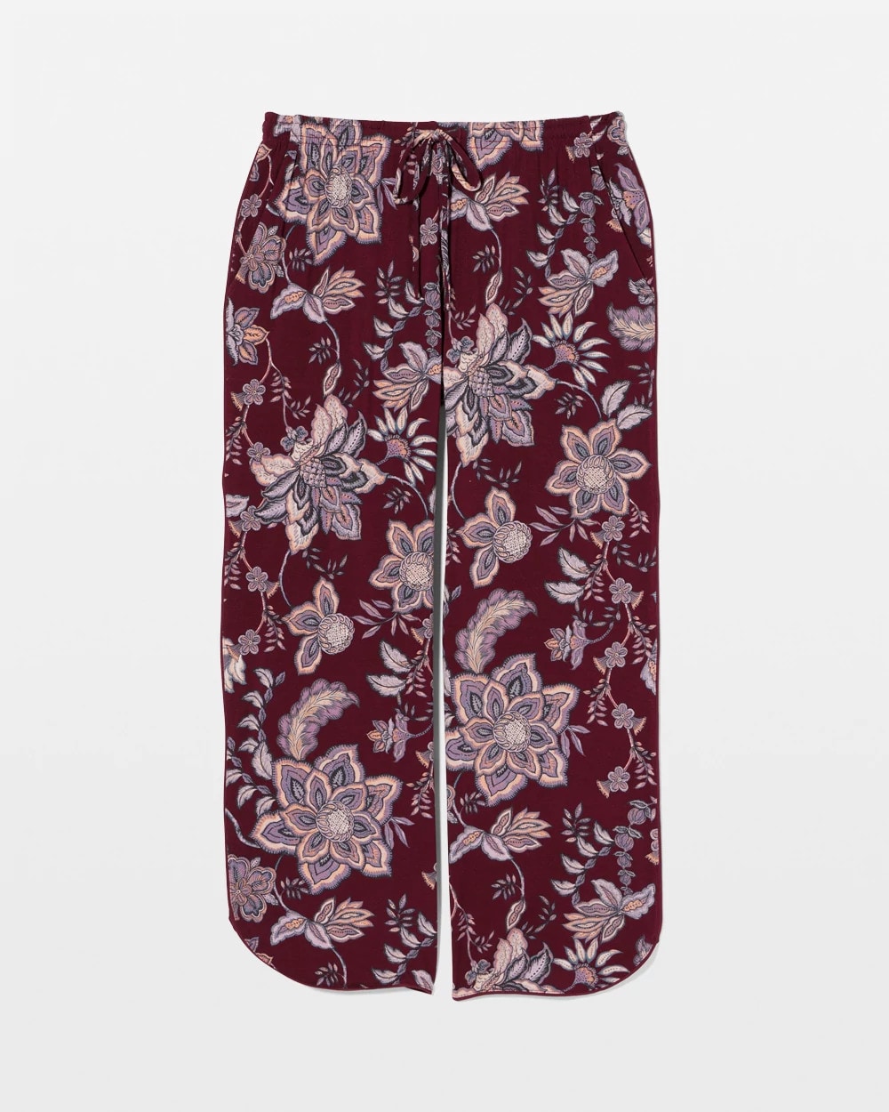 Piped Crop Pajama Pants - PAISLEY SPLENDOR PLUM | Soma on sale