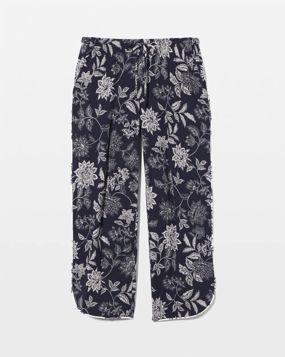 Piped Crop Pajama Pants - MEANDERING GARDEN NAVY | Soma sale