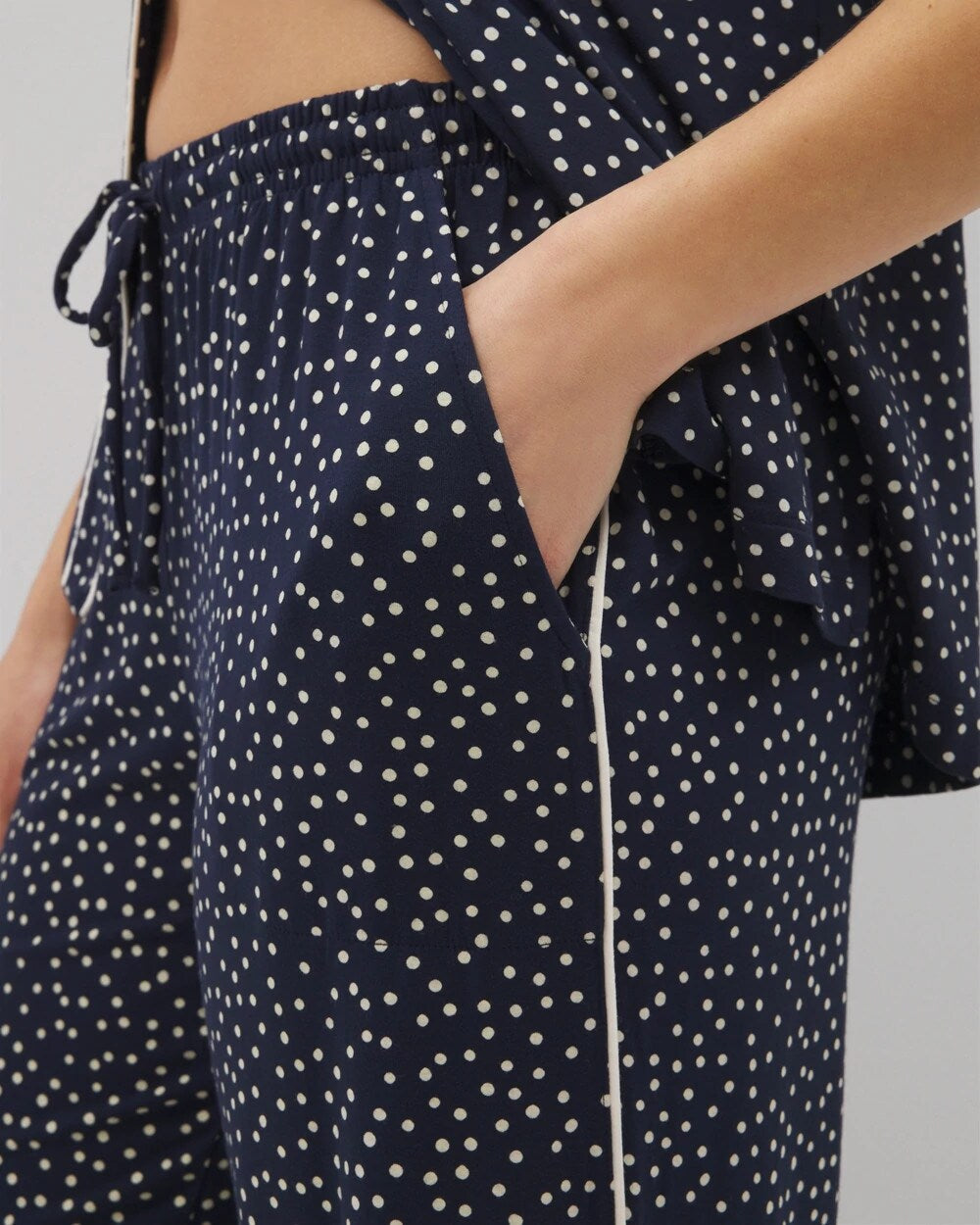 Piped Crop Pajama Pants - DOT OBSESSED NAVY | Soma discount