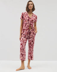 Piped Crop Pajama Pants - KASHMIR PAISLEY KISS | Soma Online