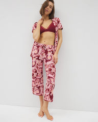 Piped Crop Pajama Pants - KASHMIR PAISLEY KISS | Soma Online