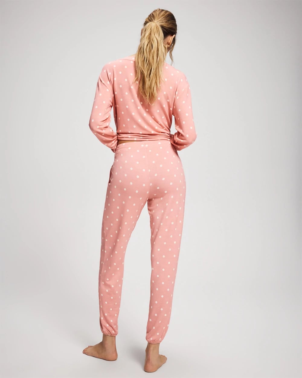 Banded Ankle Pajama Pant - DREAMY DOT MID BLUSH PINK | Soma for sale