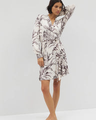 Long-Sleeve Short Robe - PALM PERFECT CHAMPAGNE | Soma outlet