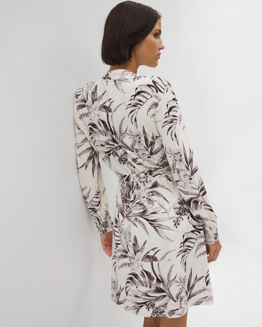 Long-Sleeve Short Robe - PALM PERFECT CHAMPAGNE | Soma outlet
