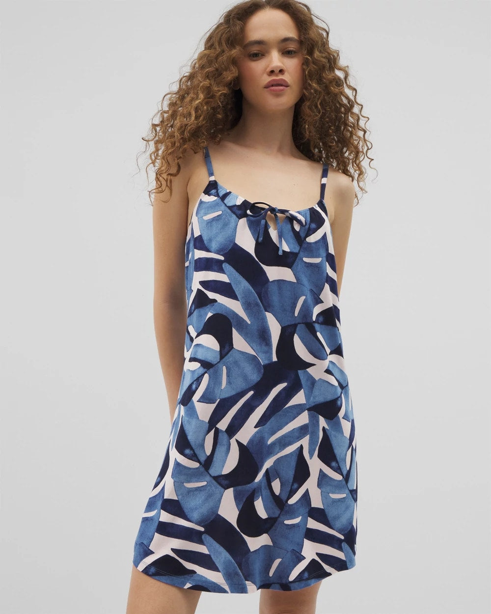 Tie-Front Chemise - TROPICAL BREEZE SKY | Soma on sale